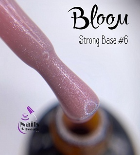 Bloom, Strong Cover Base - Камуфлирующая жесткая база №06 (холодный розовый с блестками), 15 мл