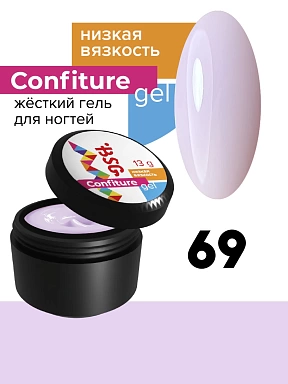 BSG, Жёсткий гель для наращивания Confiture №69 Низкая вязкость - Нежно-молочный сиреневый (13 г)