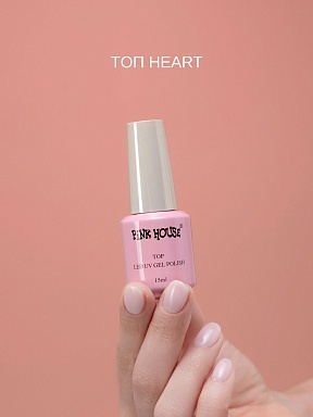 Pink House, Топ с эффектом мокрых ногтей с сердцем без UV фильтра, 15 мл