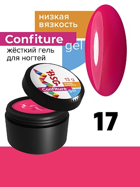 BSG, Жёсткий гель для наращивания Confiture №17 Низкая вязкость - Ярко-розовый с малиновой ноткой (13 г)