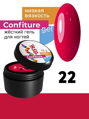 BSG, Жёсткий гель для наращивания Confiture №22 Низкая вязкость - Рубиново-красный (13 г)