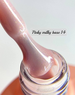 Pinky milky rubber base камуфлирующая база с шиммером № 14 (10 мл)